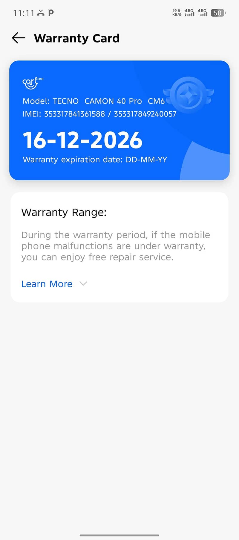 Techno Camon 40 Pro : 1