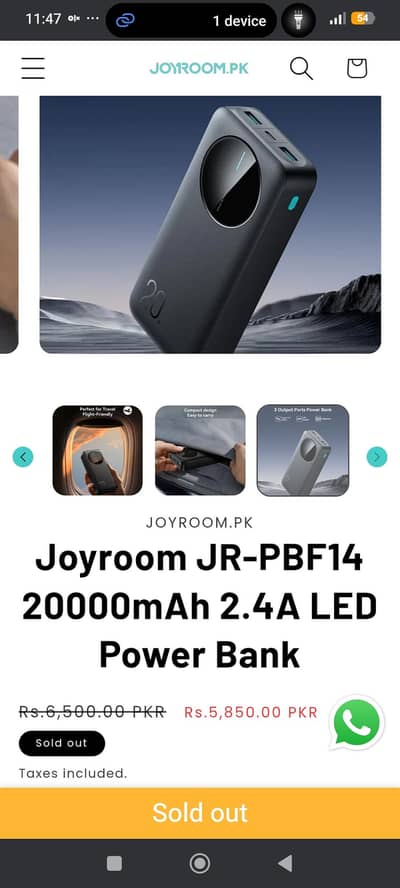 joyroom 20,000 Mah Power Bank Box Pack