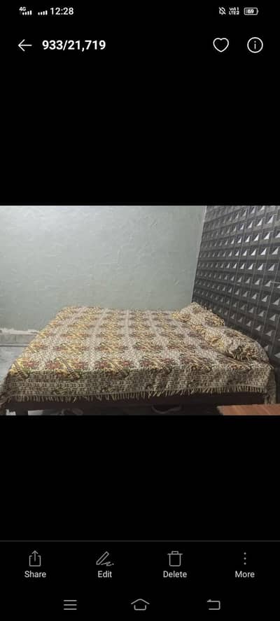 wooden bed with spring Mattress with dressing