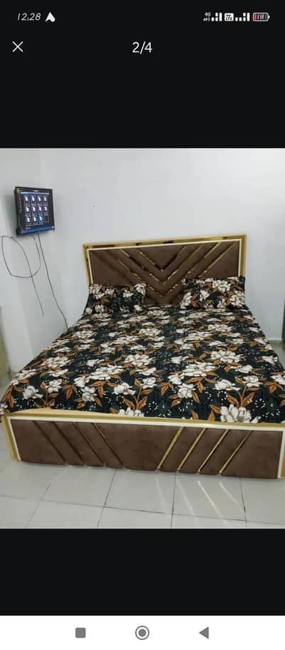 King Size Bed with Spring Mattress