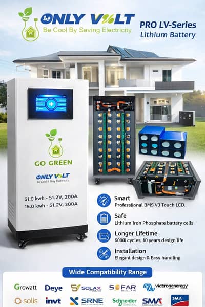 LiFePO₄ Solar Battery | 51.2V | High Capacity | Brand New