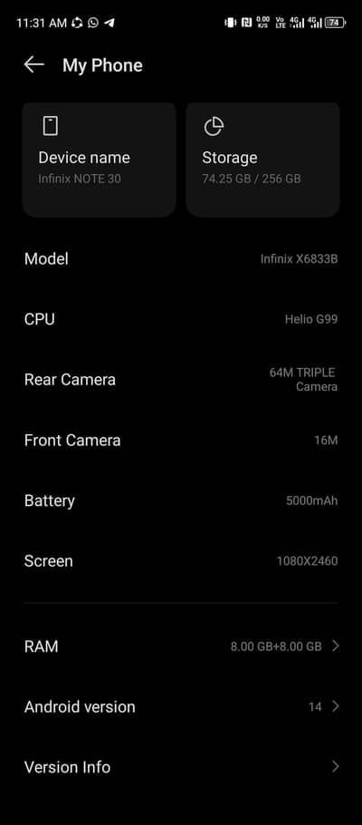 infinix note 30 16/256 with box exchange possible