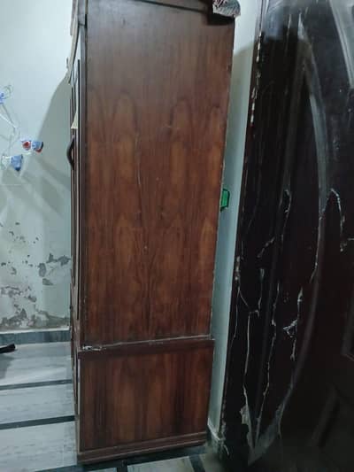 wooden  almari, wooden  iron table