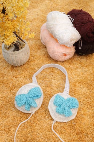 crochet bow earmuff