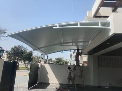 wall mounted shade pole parking Pvc fabric shade, Outdoor garage shade