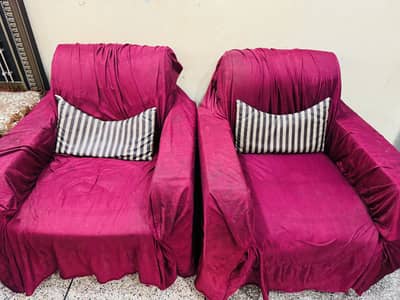 Five seater sofa + 2 Tipayyan with glass + 1  Sofa table with glass