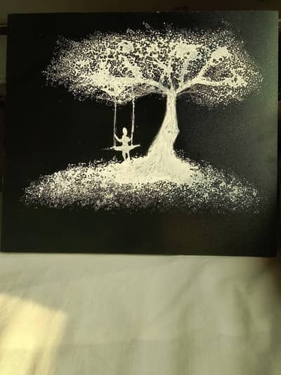 abstract art on wooden canvas