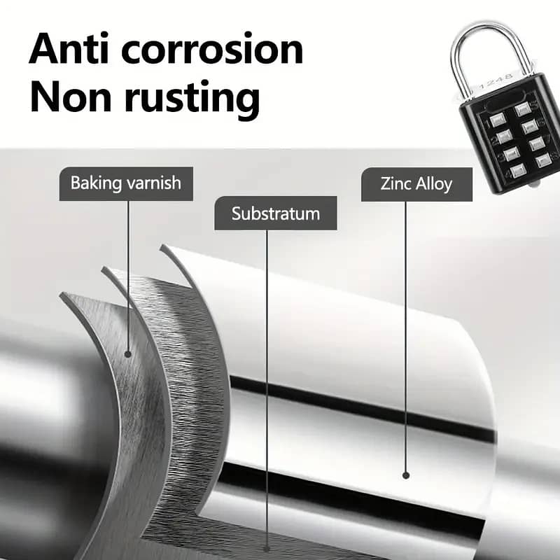 Combination Padlock with 4-Digit Code 2