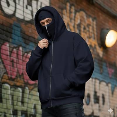Balaclava Ninja Zipper Hoodie Jacket For Men – Comfy Fashion
