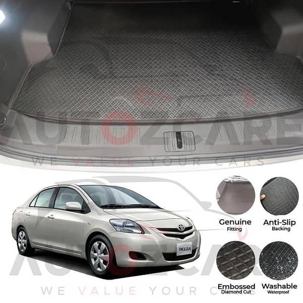 Toyota Belta China Rexine Custom-Size Trunk Mat - Model 2005-2012