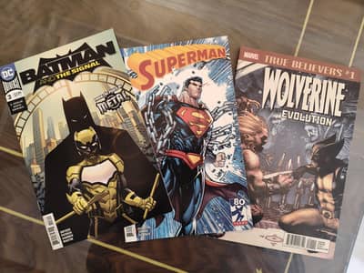 Pack of 3 Original Comic Books. Superman, Batman and Wolverine