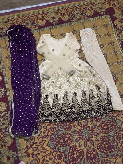 3 piece Frock, tights and dupatta
