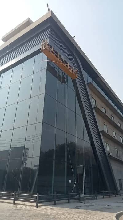 Acp wall Cladding ,Front Elevation, Aluminum Glass Work, Eurobond