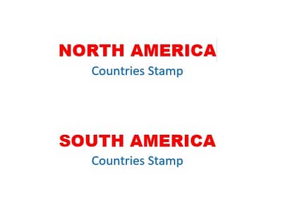 NORTH AMERICA Countries Stamp   SOUTH AMERICA Countries Stamp