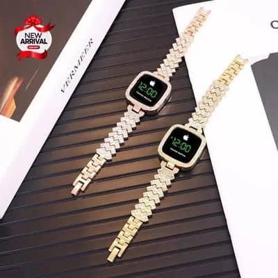 sleek Women's Square face chain Strip Touch digital watch