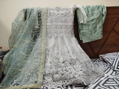 Full Embroidered Short Frock with garara