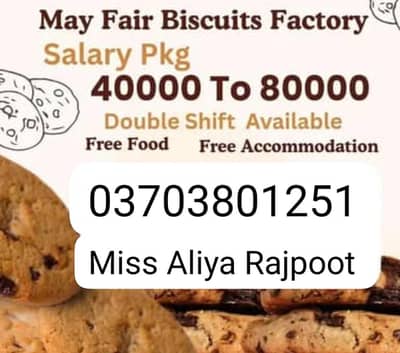 we need urgent staff in biscuit packing factory Jobs available i