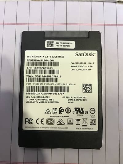 Sandisk Ssd 512GB branded 2.5"