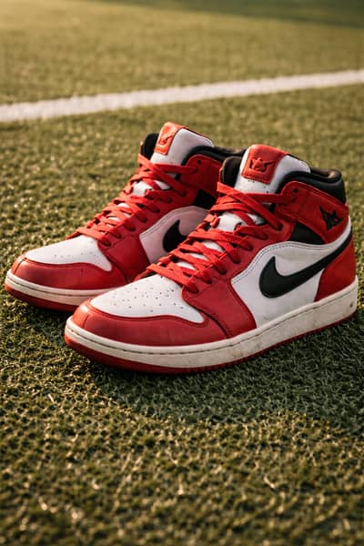 Red and white jordan 1