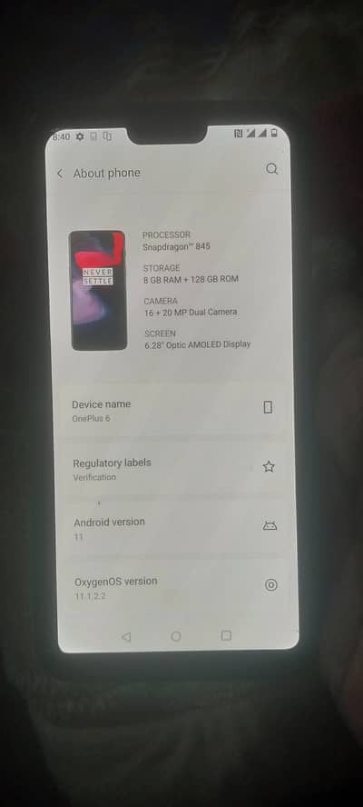 OnePluS 6.  PTA. with