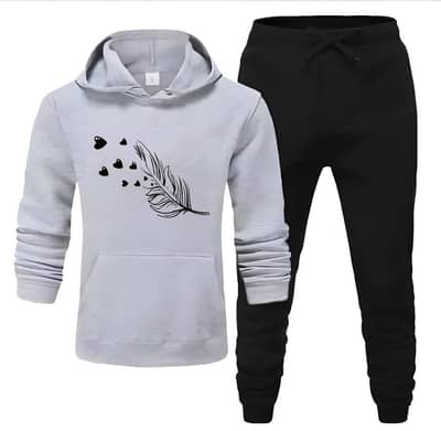 Men's  2 psc Fleece printed hoodie track suit