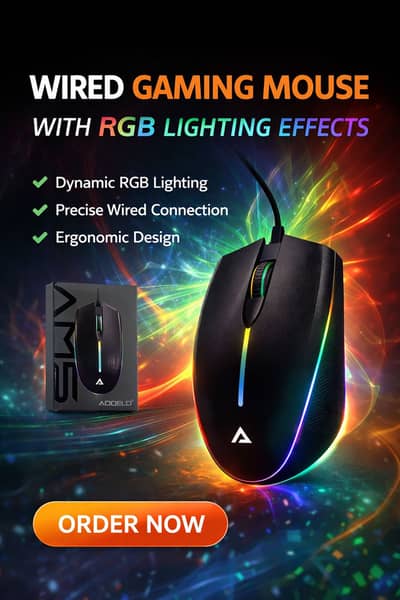 AOQELO WIRED MOUSE WITH RGB LIGHTS