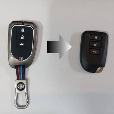 Premium Luxury Metal Key Cover for Toyota Yaris push start.