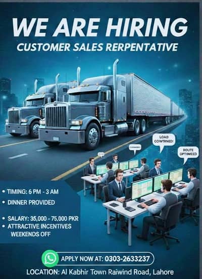 Looking for Customer Sale Representative For Dispatch Compaign