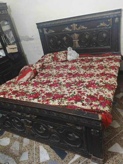 Double bed , Dressing table , show case for sale