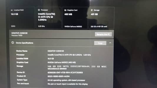 Dell Precision T1650 Tower PC (Intel Core i5-3470 3.20GHz | 16GB DDR3