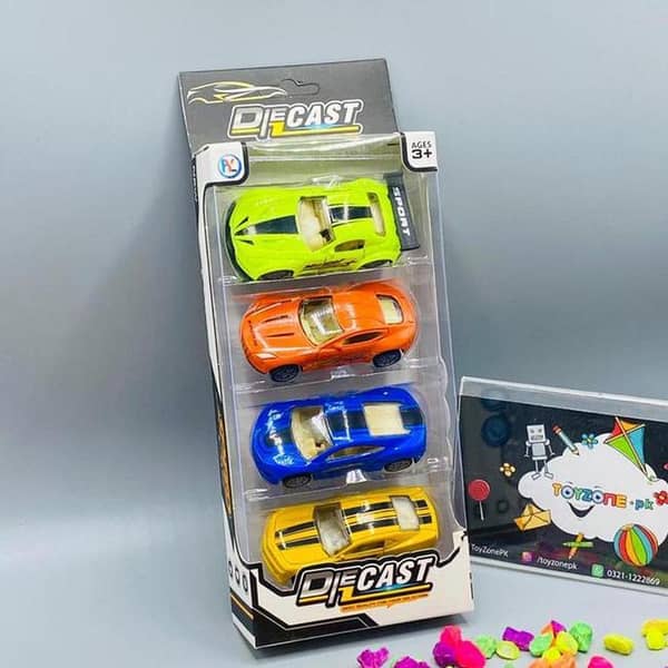 Diecast 4 Metal Cars Set Fully Metal Big Size
