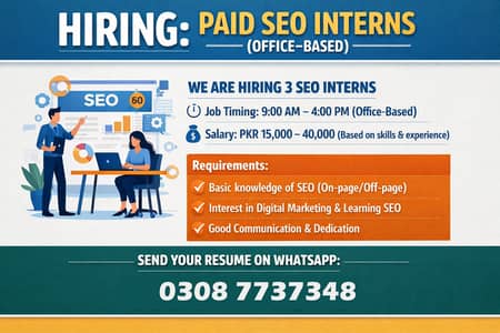 Paid SEO Interns (Office-Based)