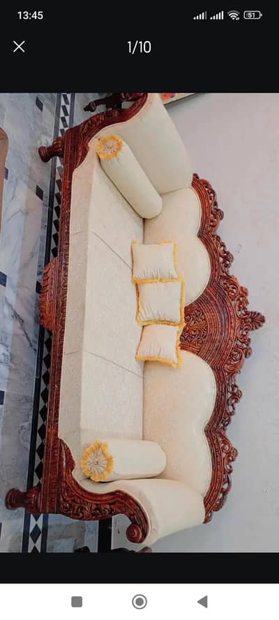 sofa set with three tables