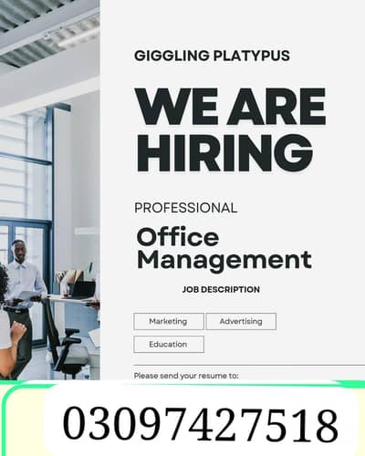job for office work and management