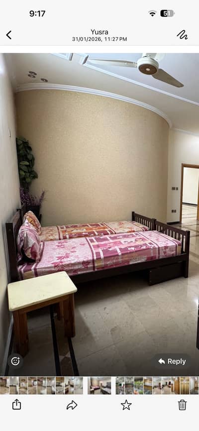 Imported single bed with drawers and mattress