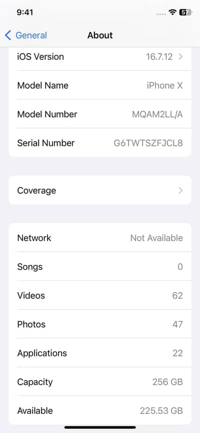 iPhone X non pta 256 GB 10/9 battery health 100