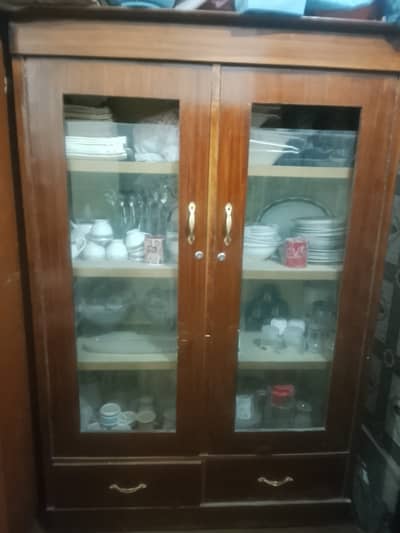 Wooden wardrobe showcase