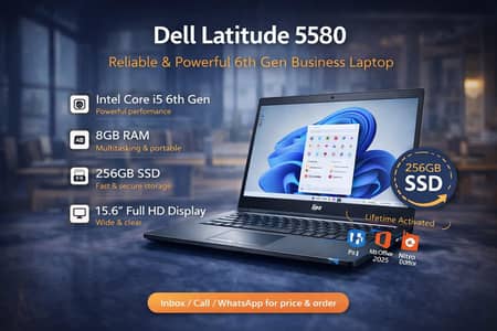 Dell Latitude 5580 i5 6th Gen | SSD Laptop for Office & Study