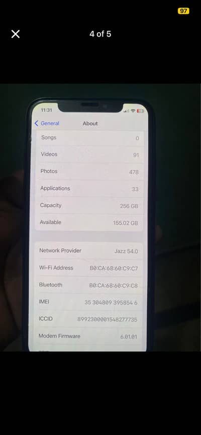 I phone x PTA approved 256 GB