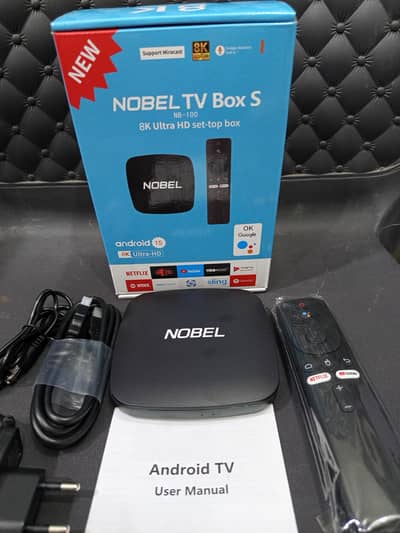 Nobel Android TV Box 8/128 with Voice Remote Control (Brand New)