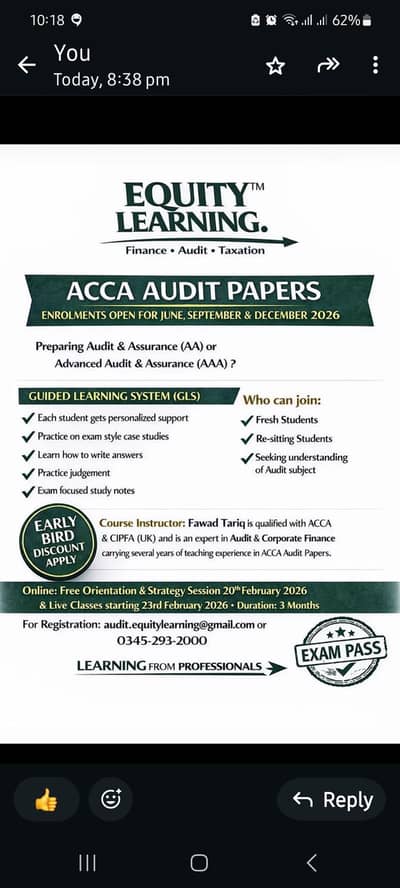 ACCA Audit Papers- ONLINE LEARNING