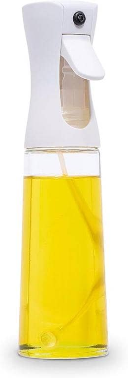 COOK WITH COLOR Glass Oil Sprayer for Cooking, BBQ, Salad Olive Oil Spray Bottle with Non-Slip Handle, Oil Sprayer Bottles for Healthy Eating, Grey