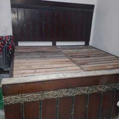 Wooden Double Bed for Sale – Good Condition