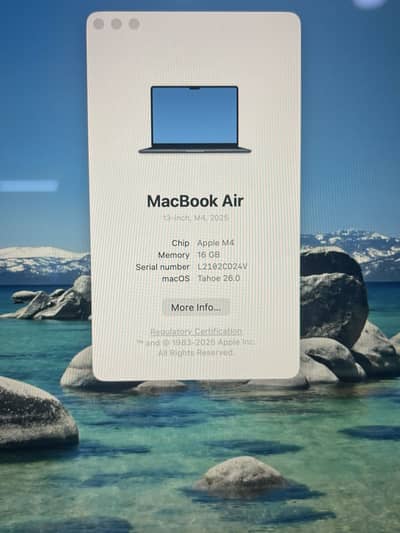 Macbook Air 2025 M4 | 16/256 | 13’inch | 100% health | like a new