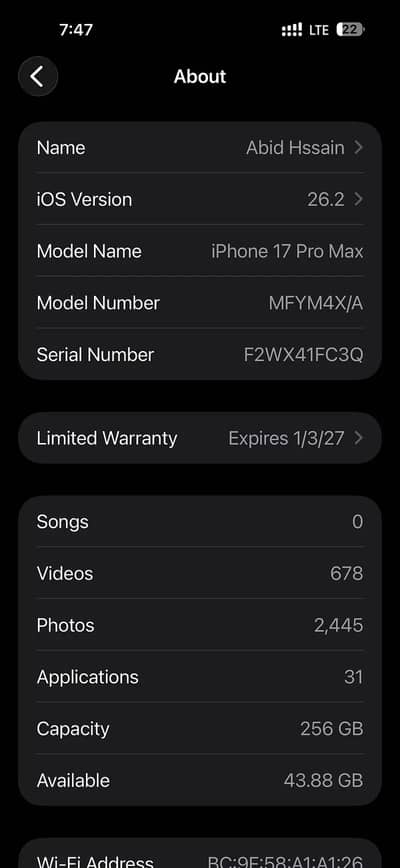 iphone 17pro max brand new 256gb