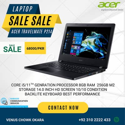 Acer TravelMate P214 | Core i5  | 8GB RAM | 256GB SSD | Student Laptop