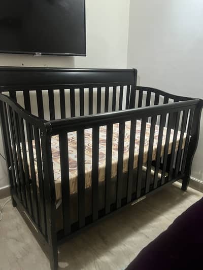 Big Wooden Baby Cot – Sturdy & Stylish