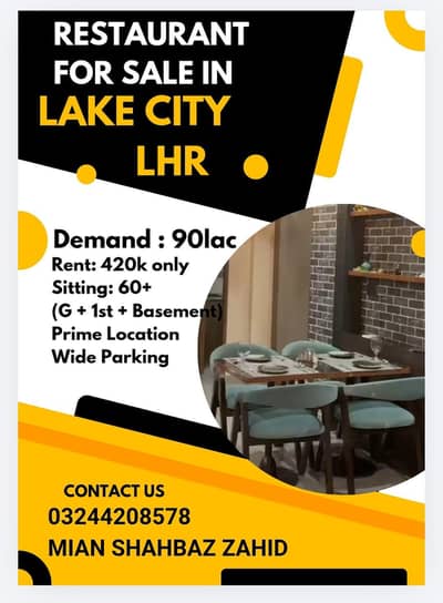 Restaurant for Sale in lake city lahore