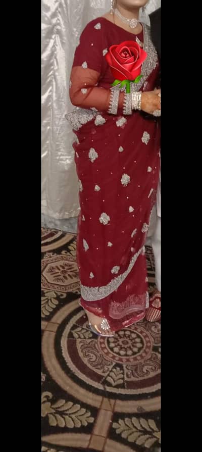 silver n mehroon Sarhee