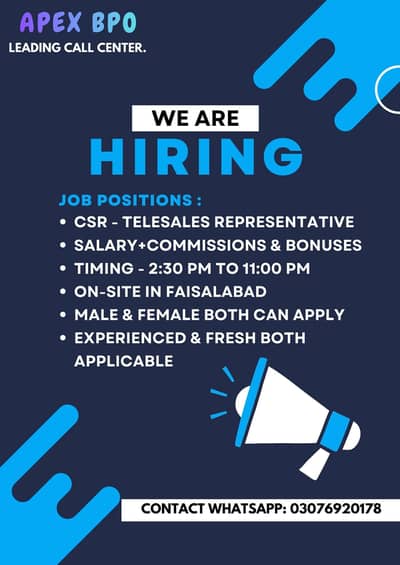 Call Center Job in Fsd